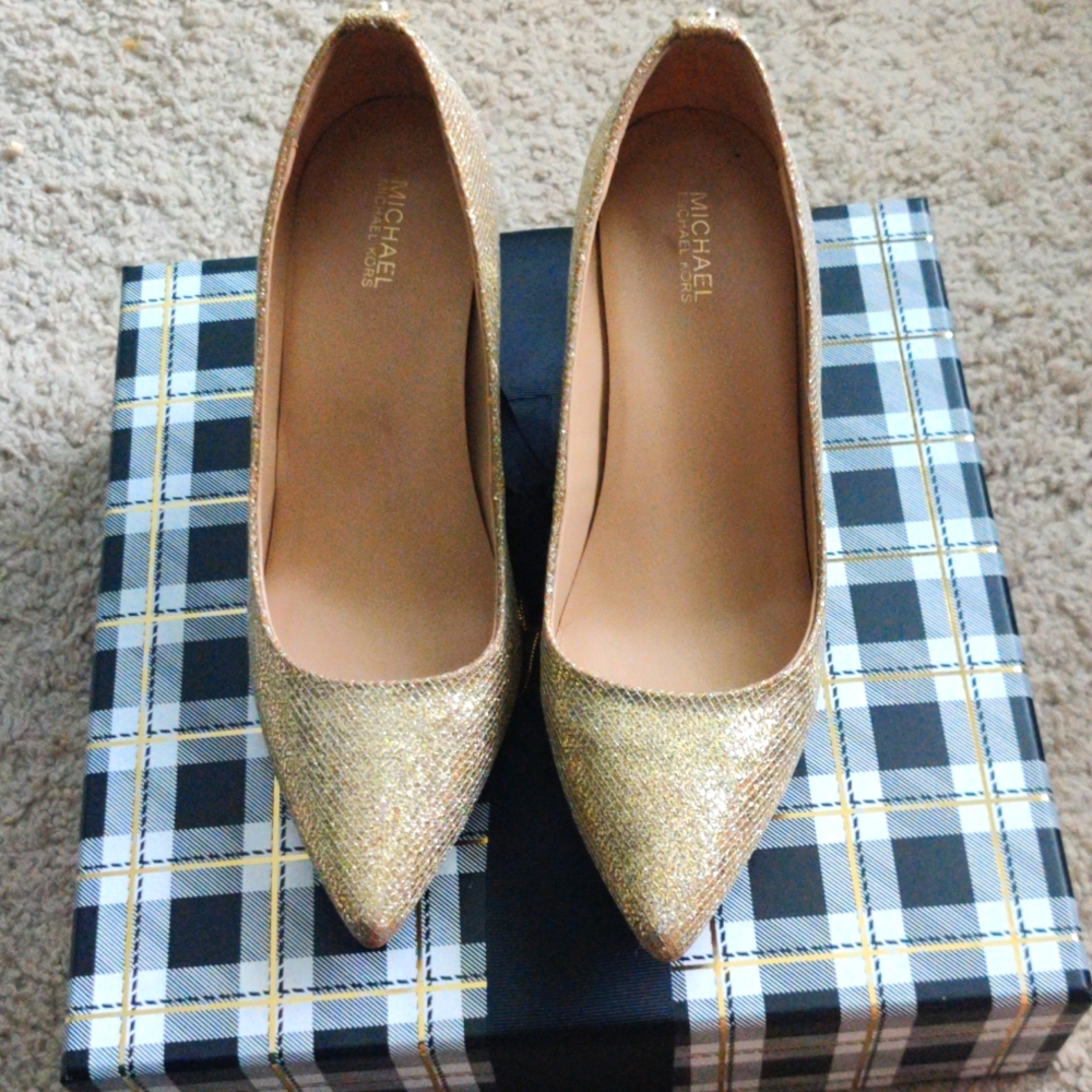Gold MK heels